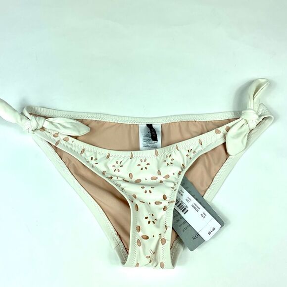 J Crew Floral Cut Out Bikini Bottom Cream XXS - Picture 2 of 7
